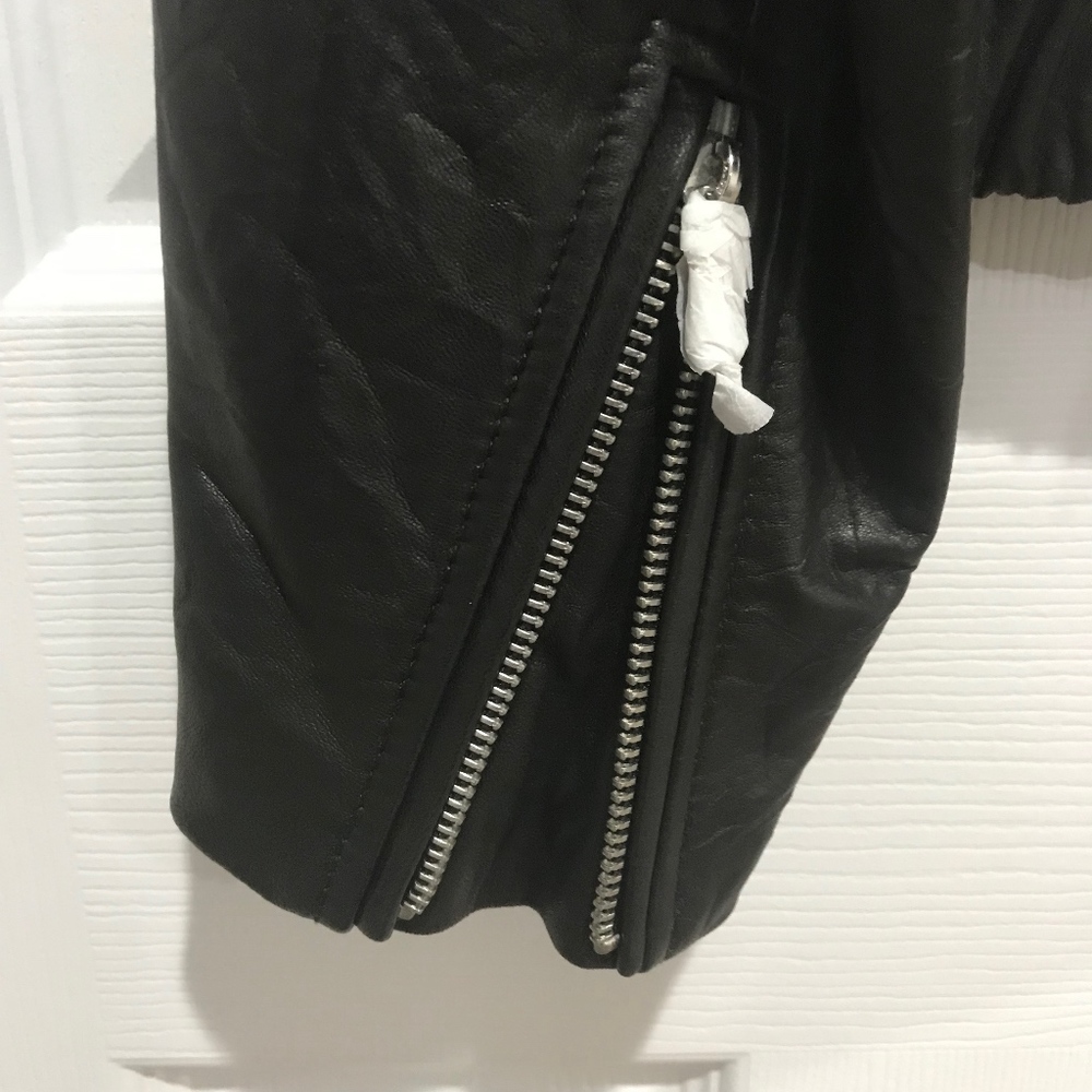 NWT PAIGE Gianna Black Leather Jacket sz S - Picture 7 of 8